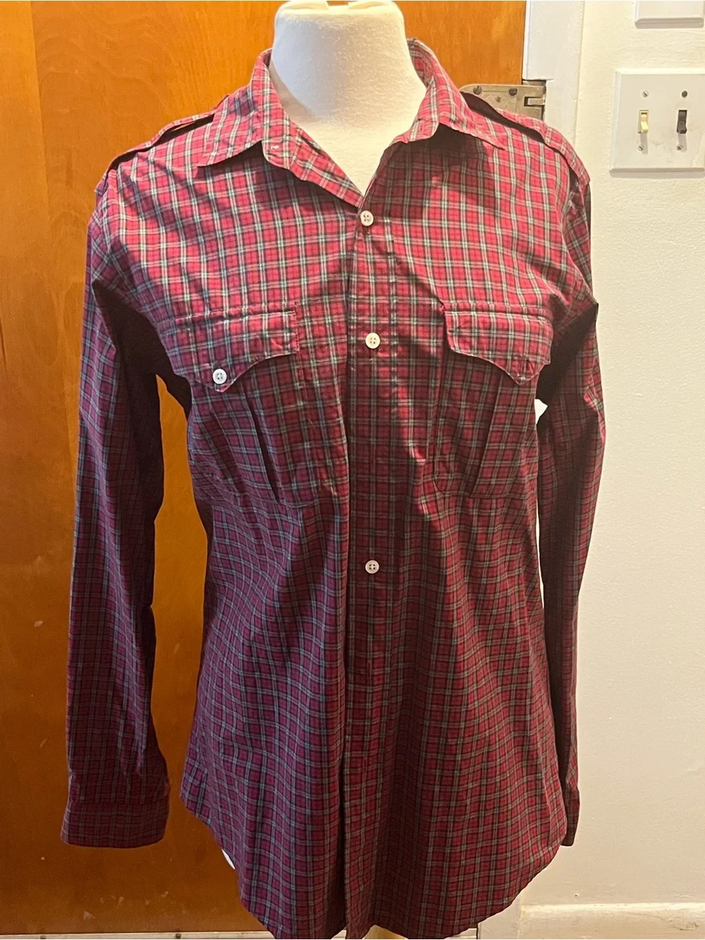 Polo Ralph Lauren Men's Red Western Plaid Shirt. Size M. Pre-Owned Vintage EUC